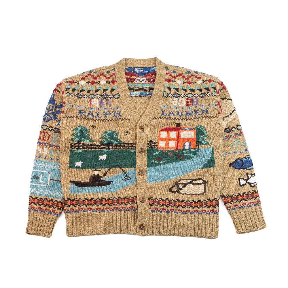 Relaxed Fit Scenic Wool Cardigan (Brown)
