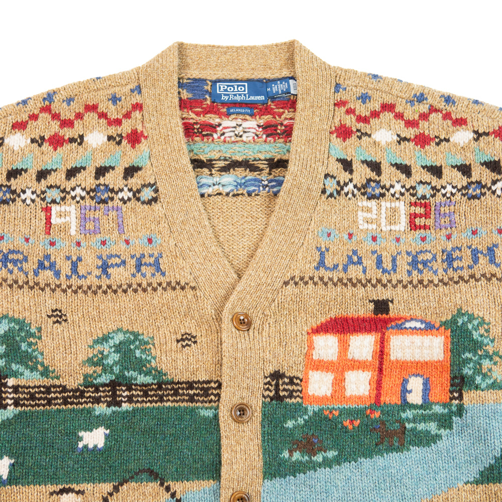 Relaxed Fit Scenic Wool Cardigan (Brown)