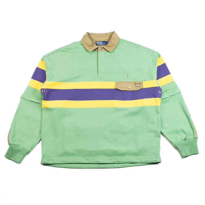 Relaxed Fit Convertible Rugby Shirt (Green)
