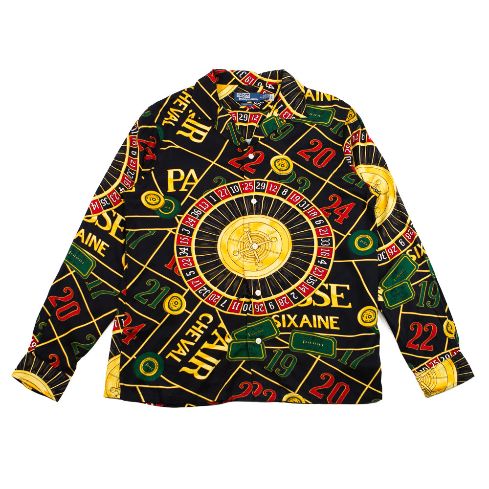 Classic Fit Casino Camp Shirt (Black)