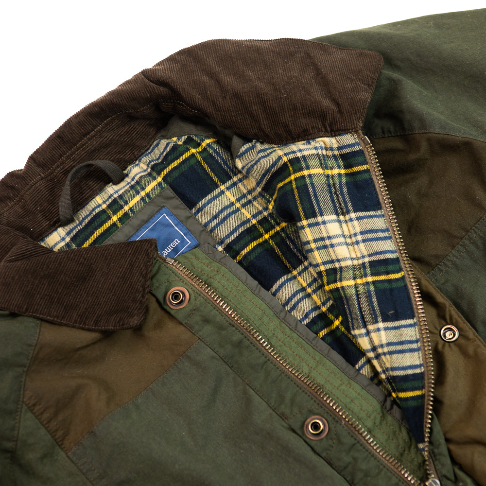 Patchwork Oilcloth Utility Jacket (Olive)
