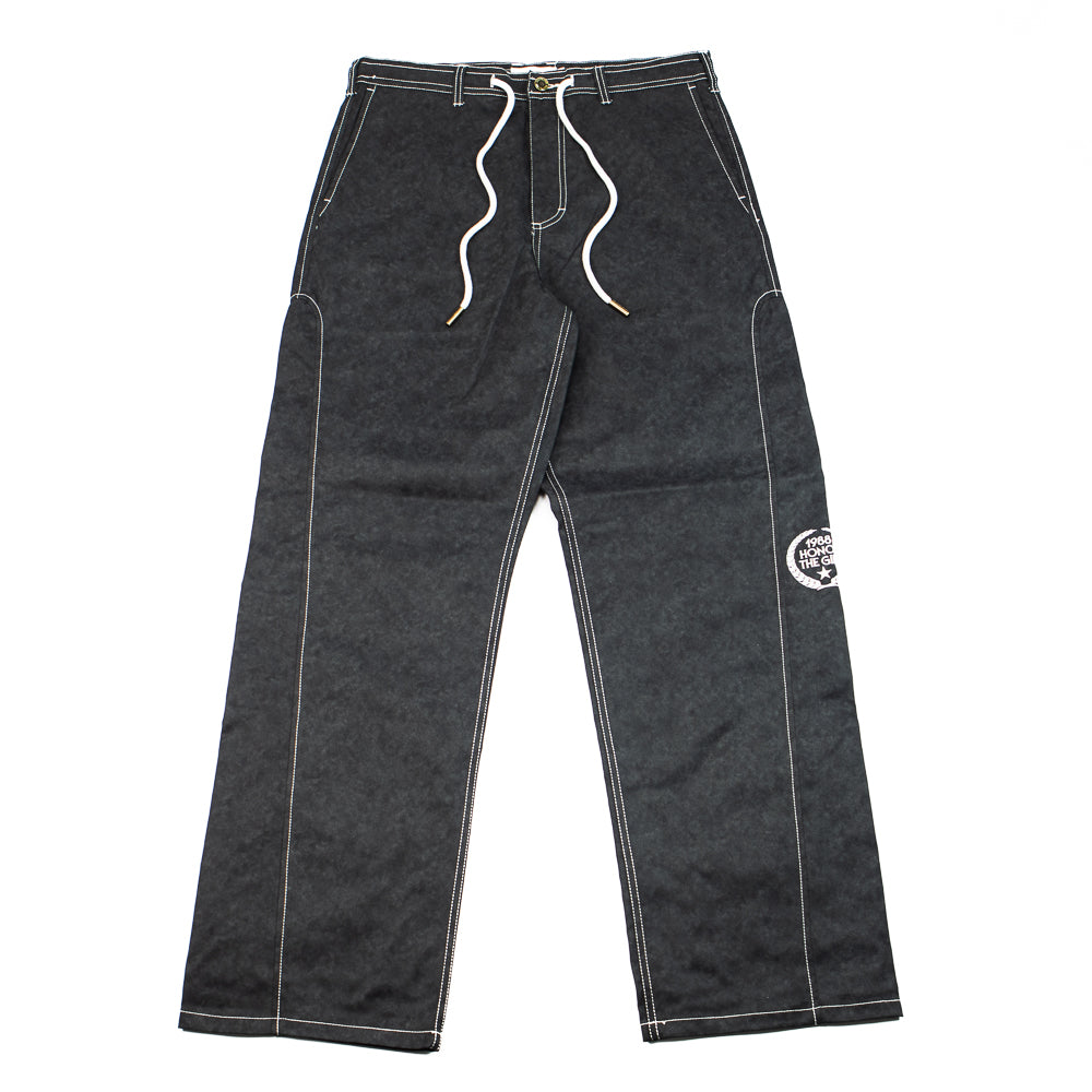 Twill Embroidered Pant (Black)