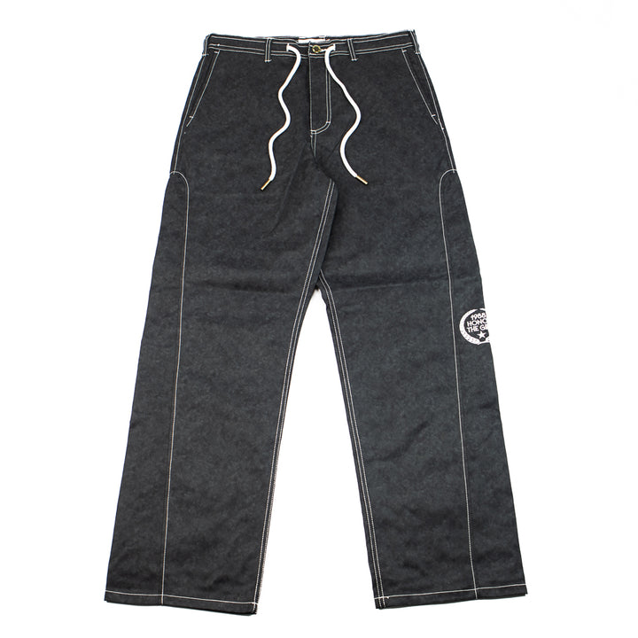 Twill Embroidered Pant (Black)