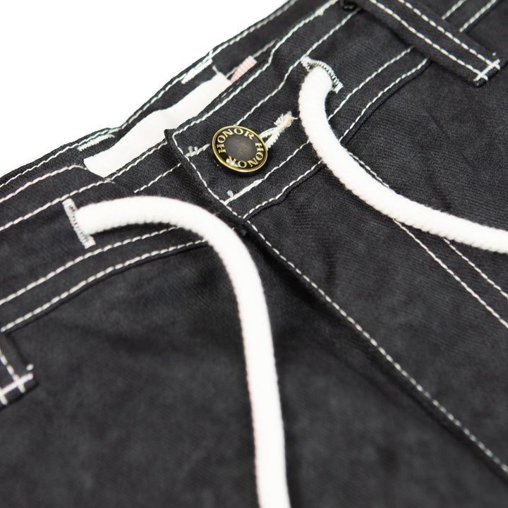 Twill Embroidered Pant (Black)