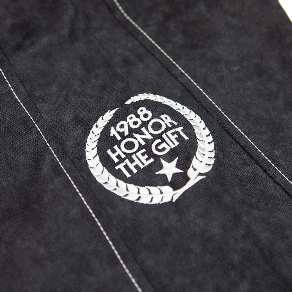 Twill Embroidered Pant (Black)