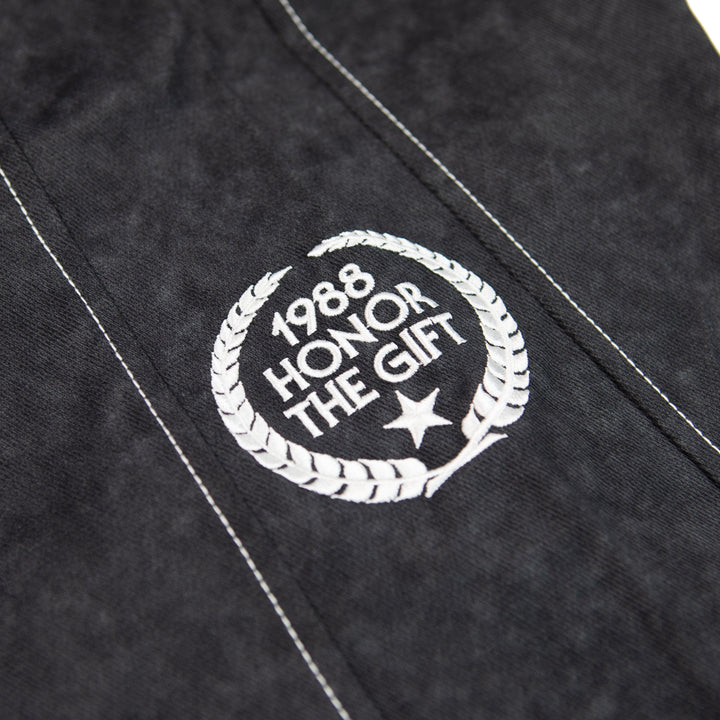 Twill Embroidered Pant (Black)