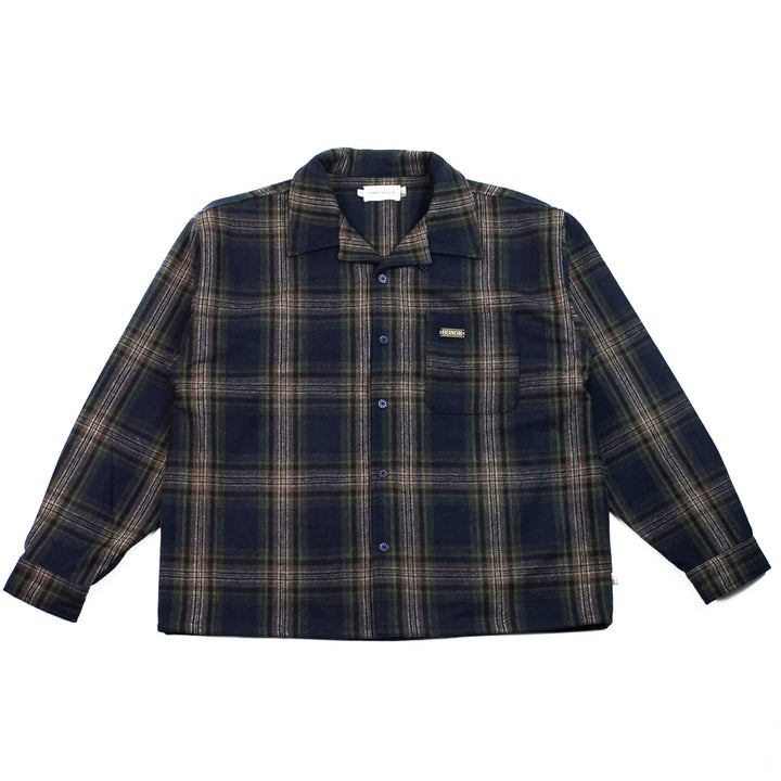 Plaid Flannel L/S Overshirt (Navy)