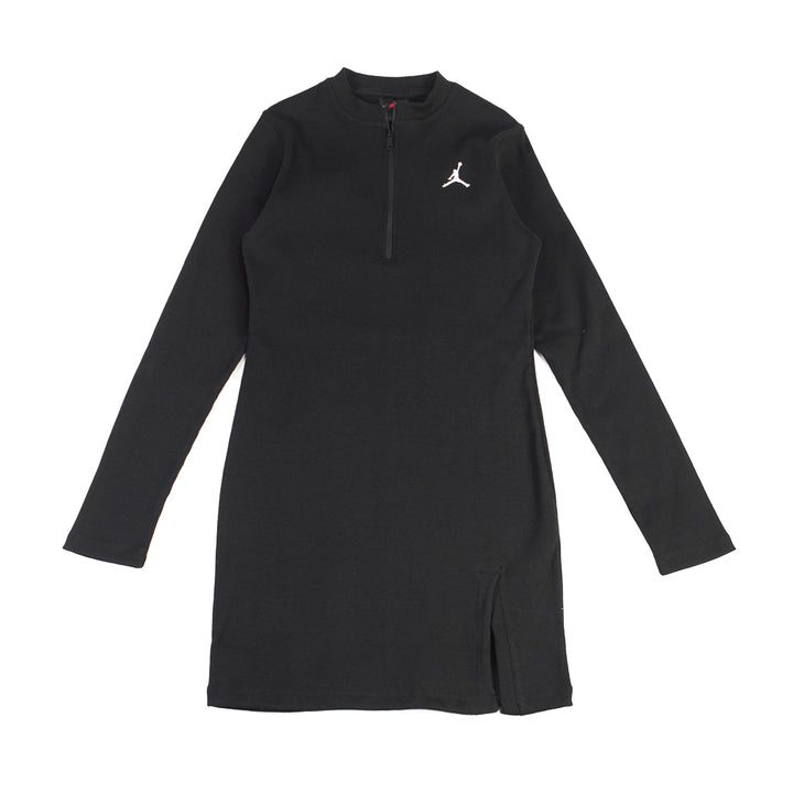 W Jordan 1/2-Zip Long-Sleeve Knit Dress (Black/White)