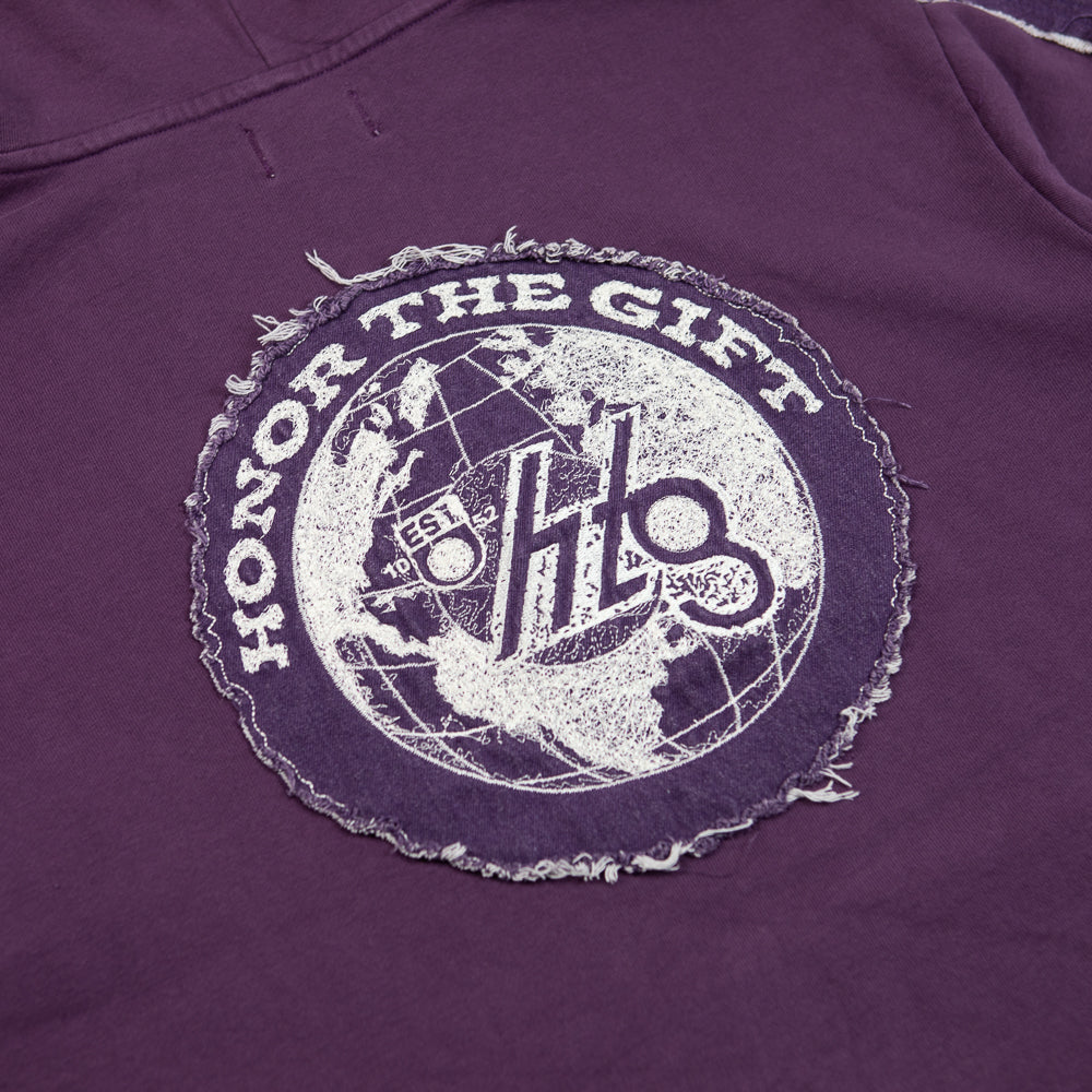 Denim Panel Hoodie (Purple)