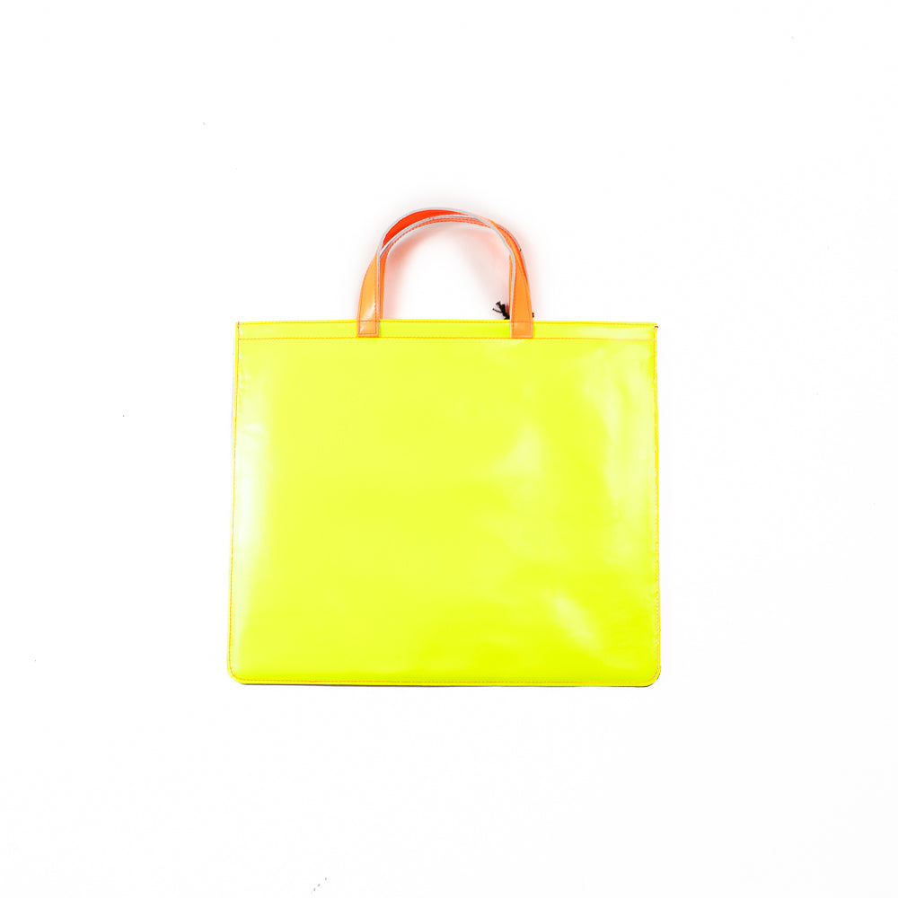 トートバッグ Comme Des Garcons Wallet Super Fluo Leather Tote Bag Super Fluo Tote Bag Yellow/Orange/Pink – NOMAD