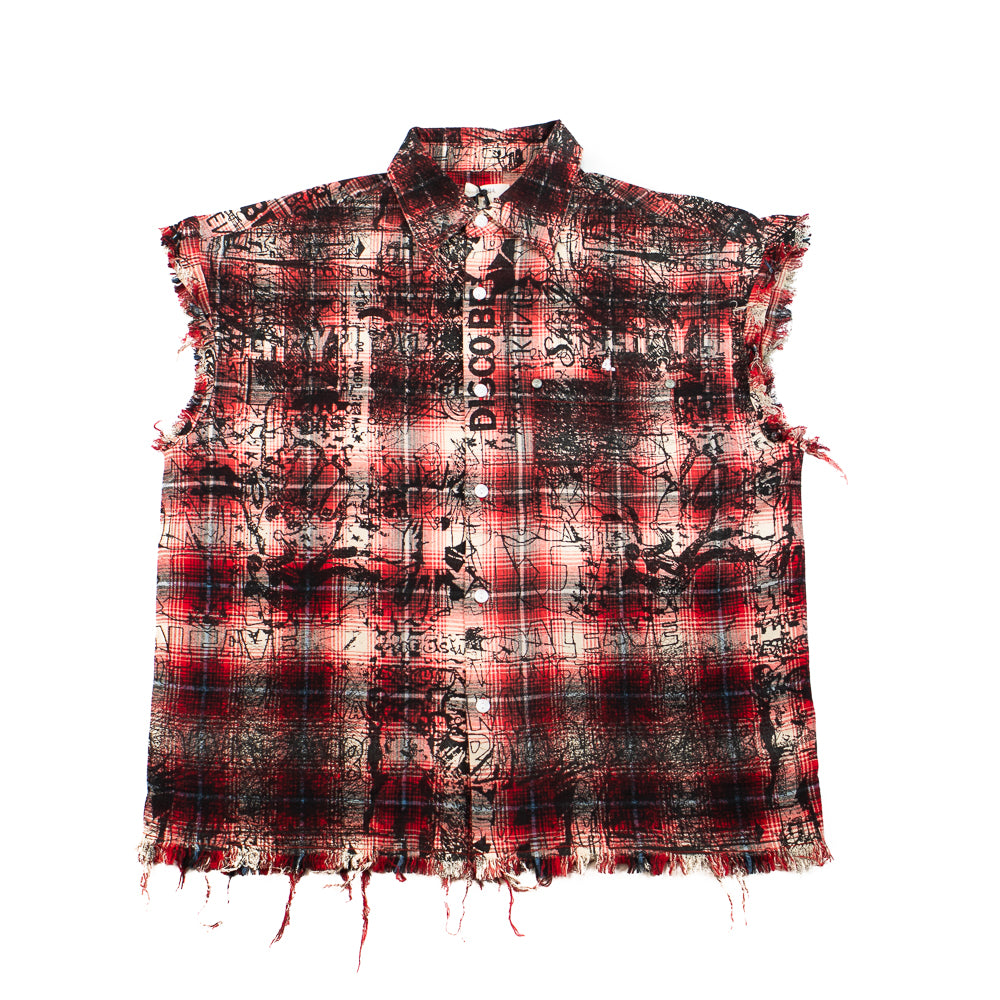 Arc Sleeveless Woven (Red Plaid)