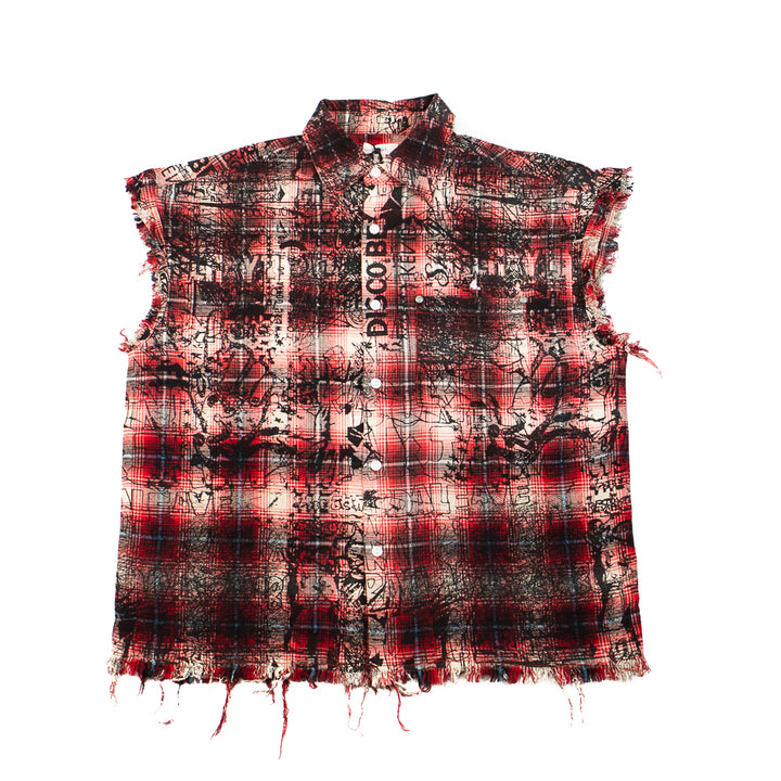Arc Sleeveless Woven (Red Plaid)
