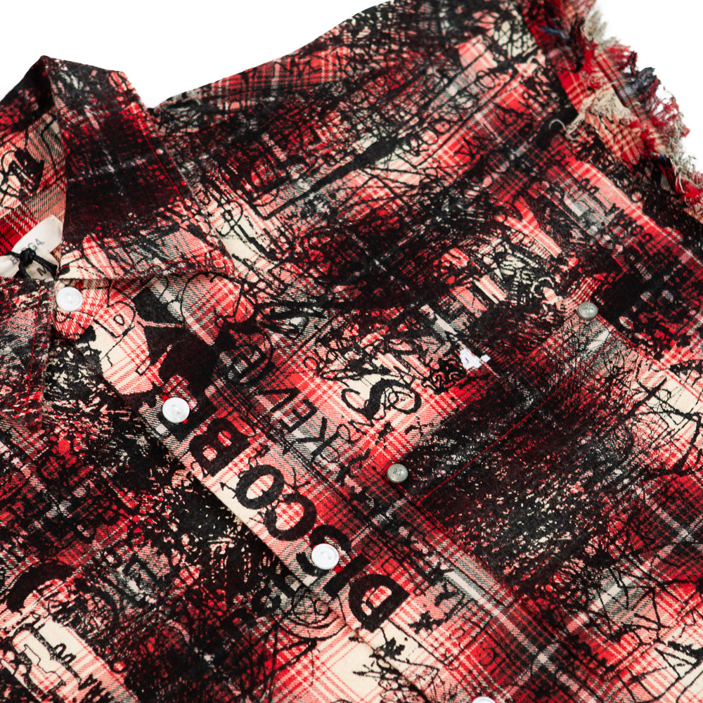 Arc Sleeveless Woven (Red Plaid)