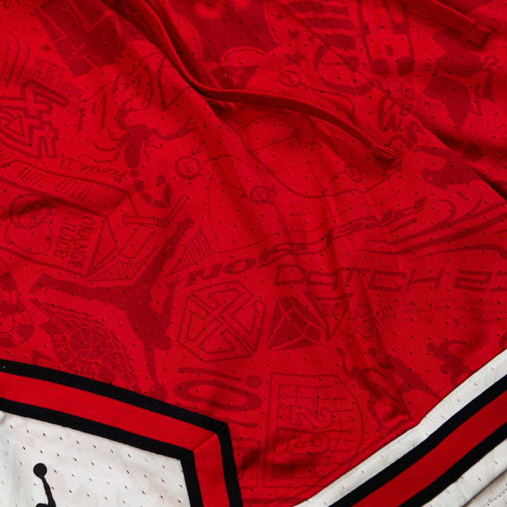 Allover Print Emblems Diamond Short (Red)