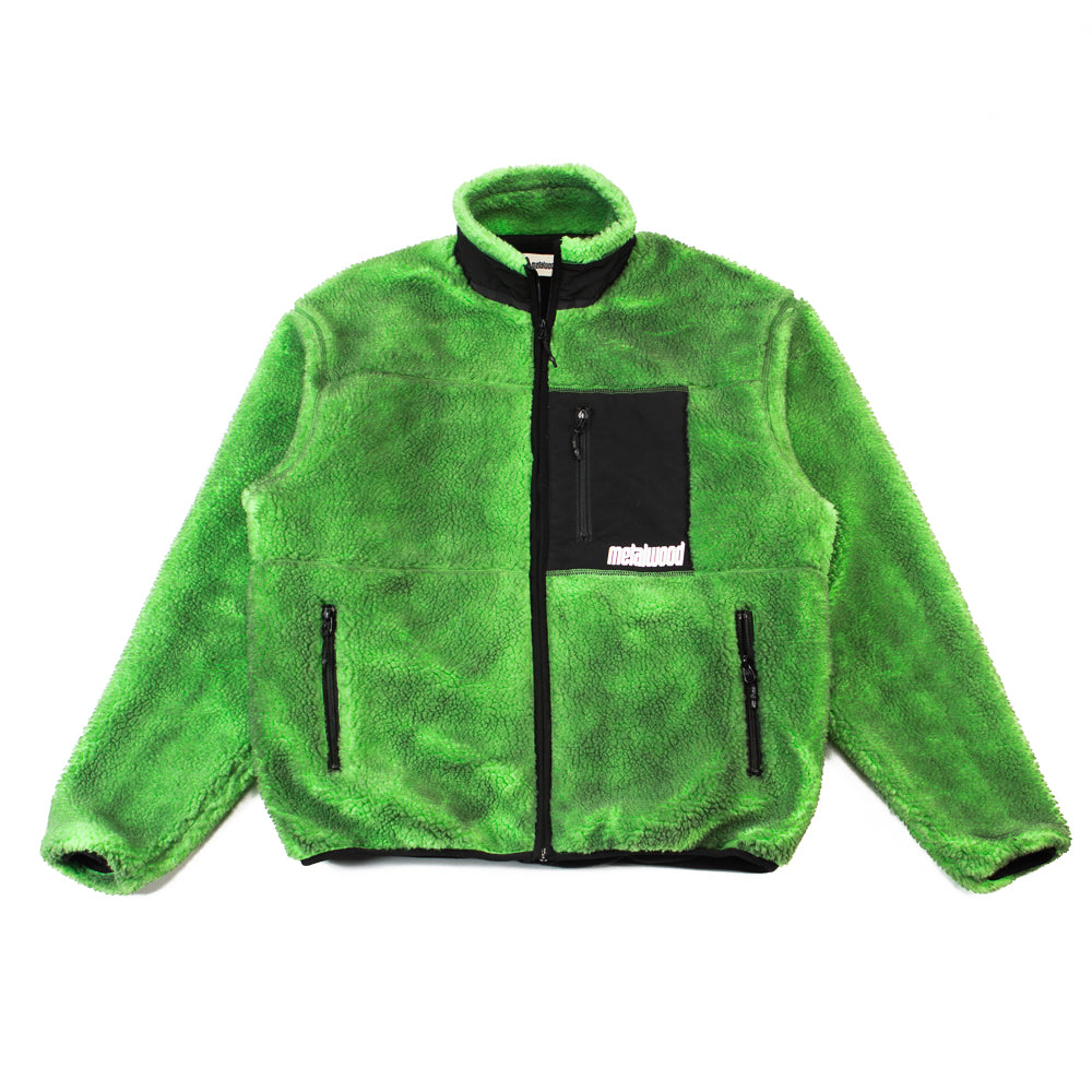 Painted Sherpa Fleece Jacket (Green)