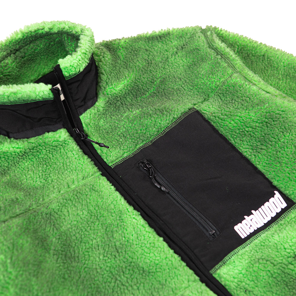 Painted Sherpa Fleece Jacket (Green)