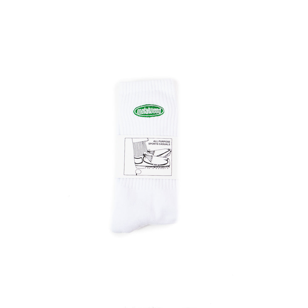 Oval Logo Crew Sock (White)