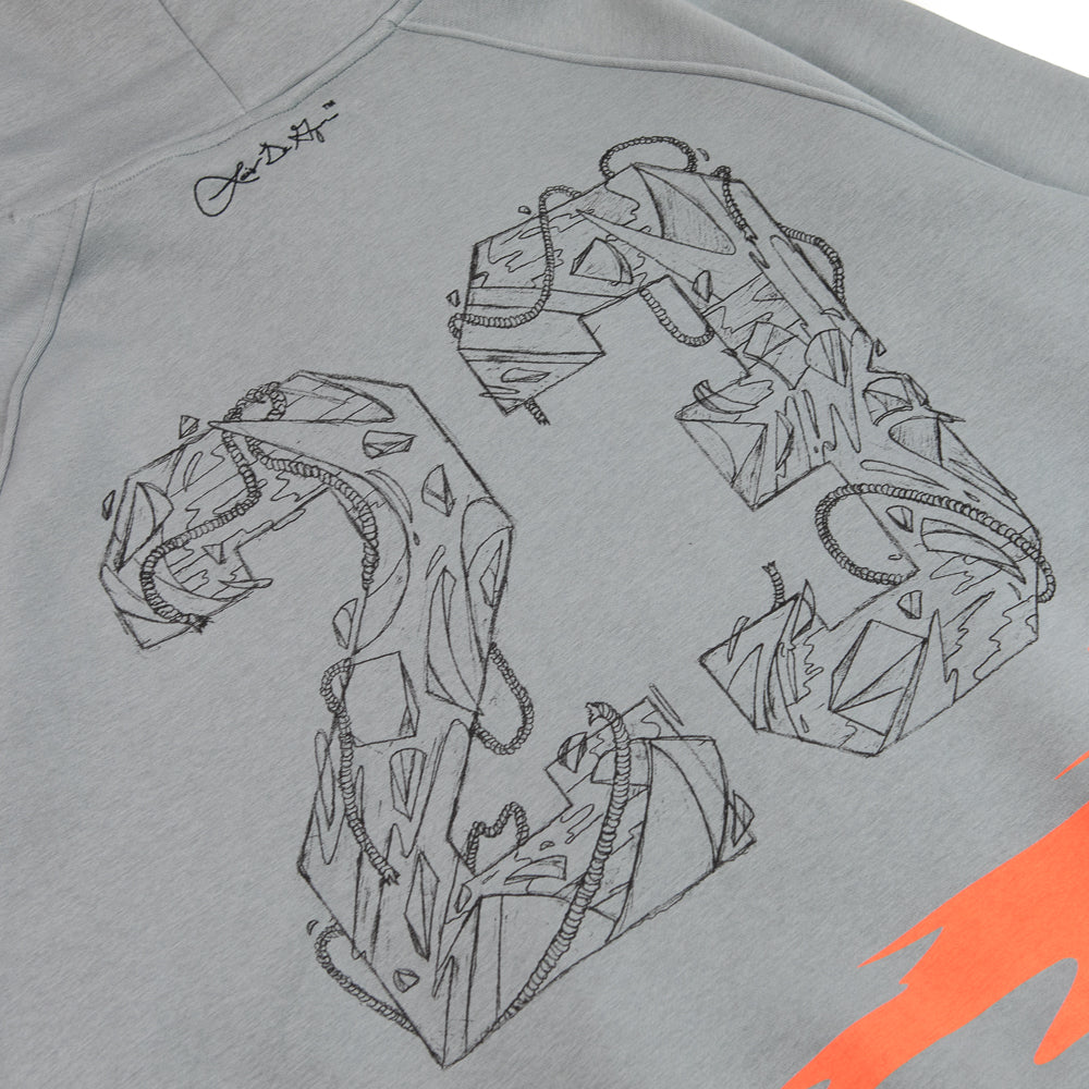 Jordan Brooklyn Men's Oversized Graphic Fleece Pullover Hoodie (Particle Grey)