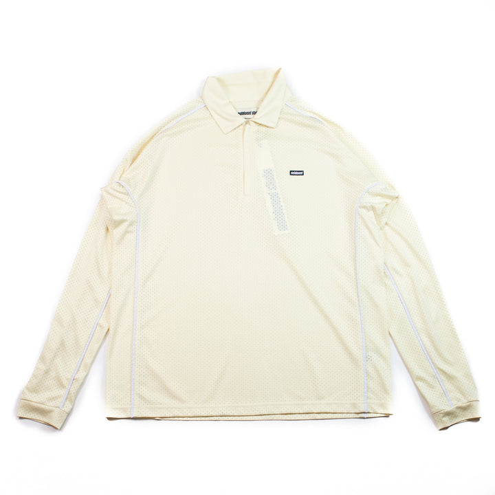 Piped Longsleeve Quarter Zip Polo (Tan)
