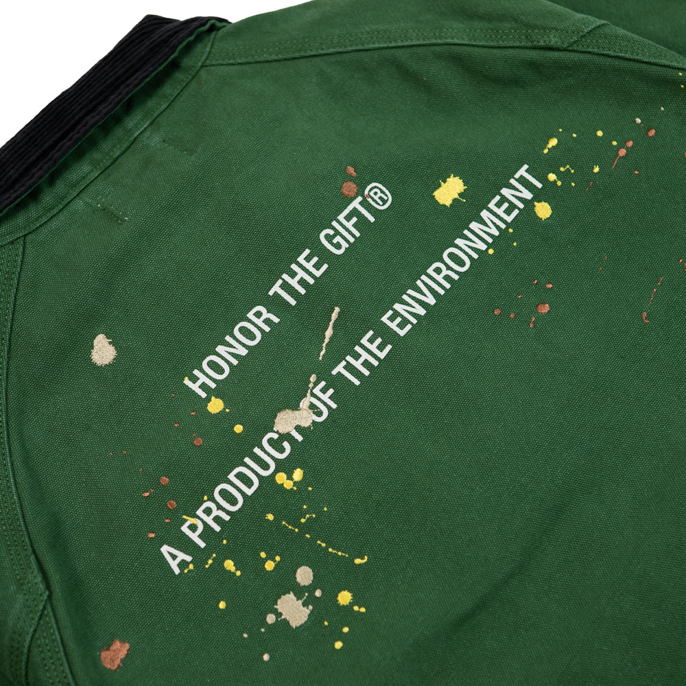 Embroidered Canvas Work Jacket (Forest)