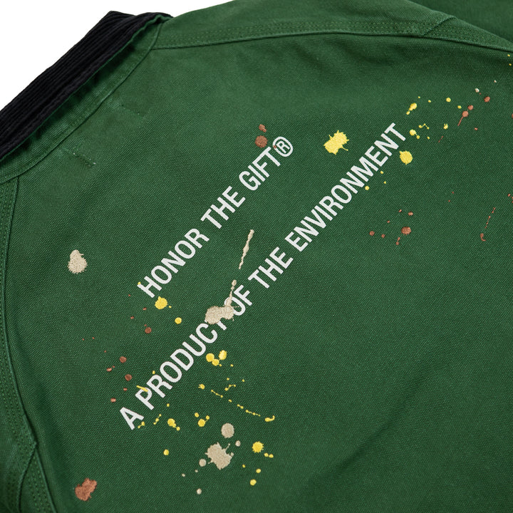 Embroidered Canvas Work Jacket (Forest)