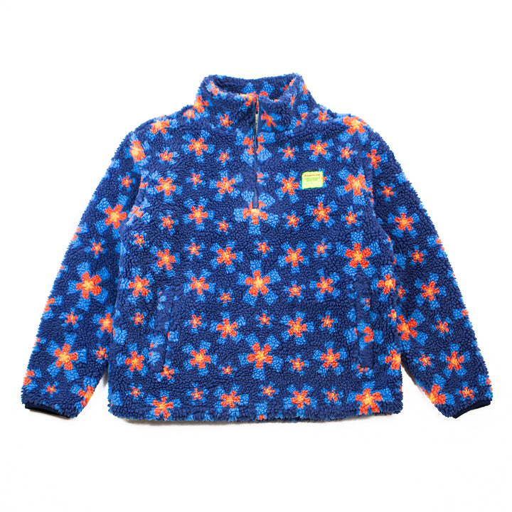 Starburst Sherpa Print 1/4 Zip Shirt (Blue)