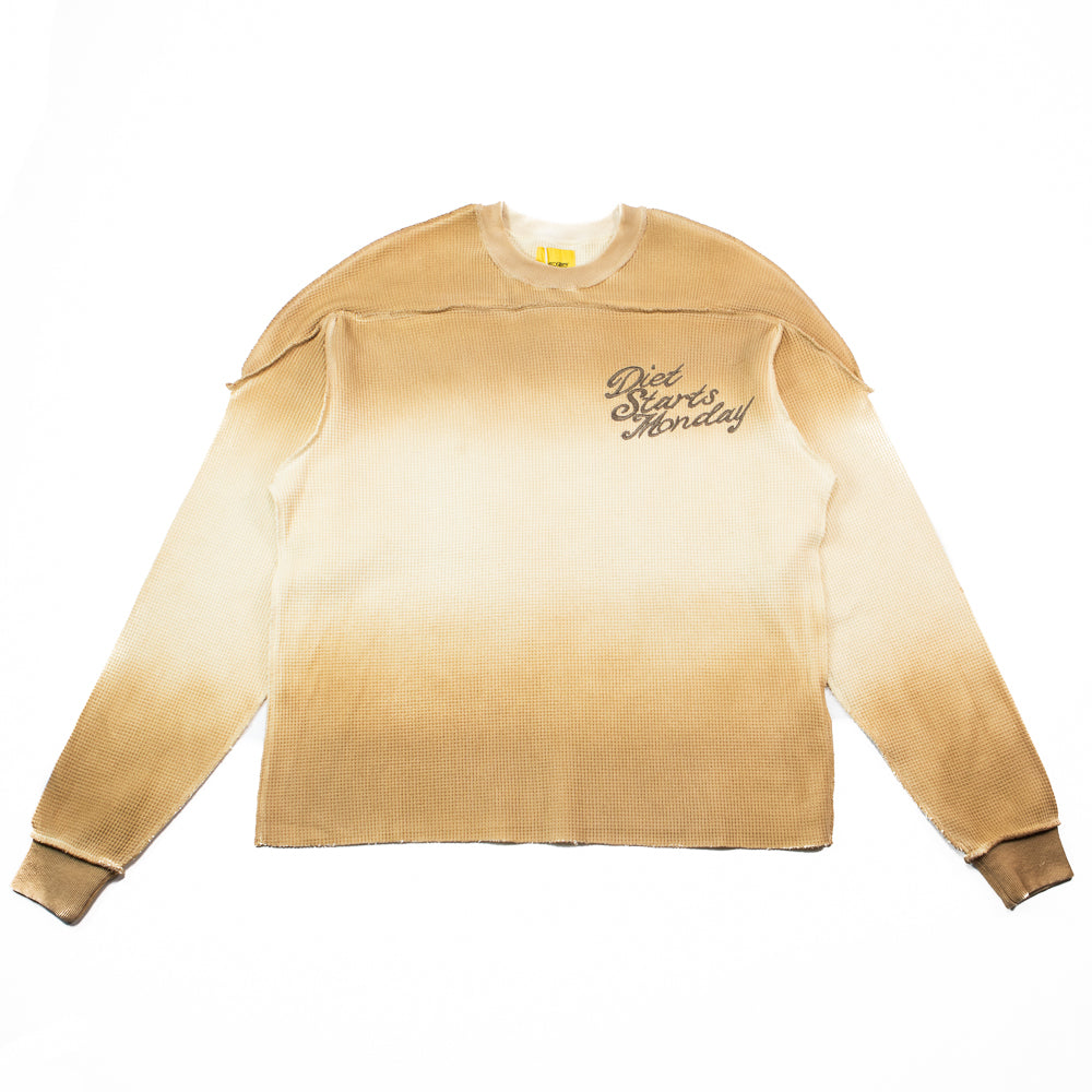 ★COOR★ Damaged waffle long sleeve t-shirt washed sand beig MUSINSA | COOR Damaged Waffle Long Sleeve T-shirt (Washed