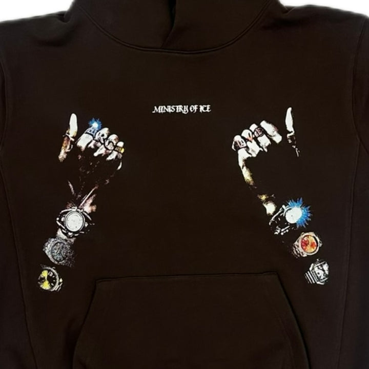 Wrist Bling Hoodie (Brown)