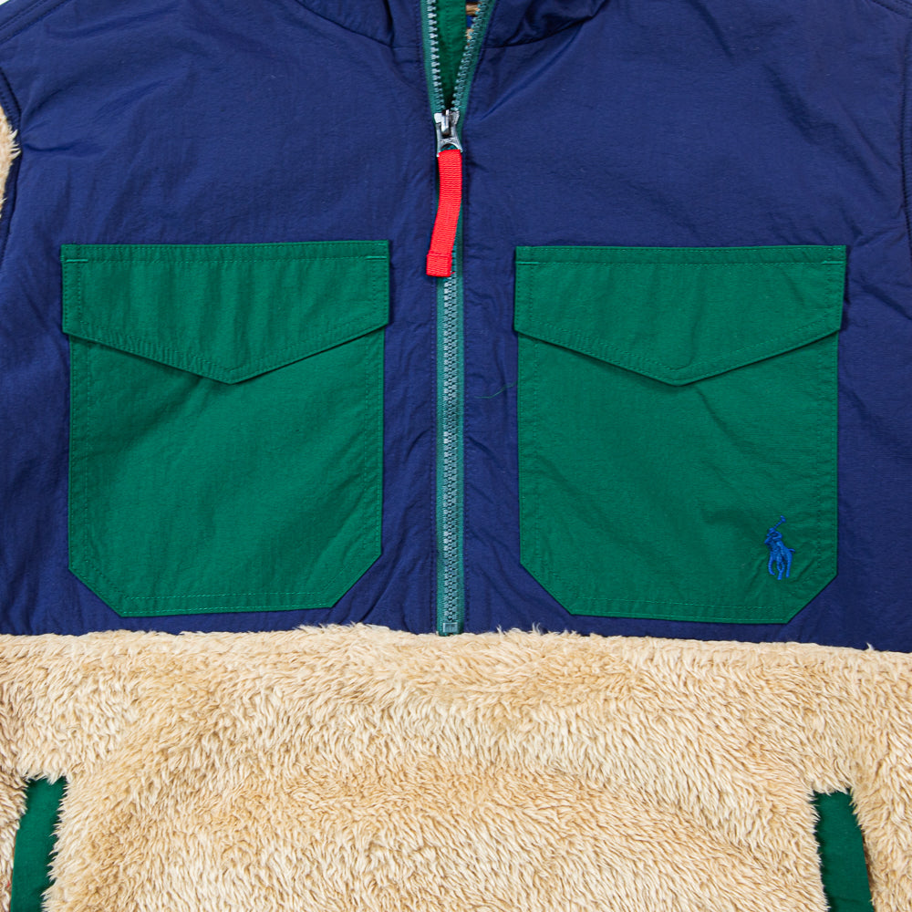Mixed Sherpa Fleece Half Zip Jacket (Camel)