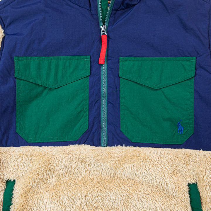Mixed Sherpa Fleece Half Zip Jacket (Camel)