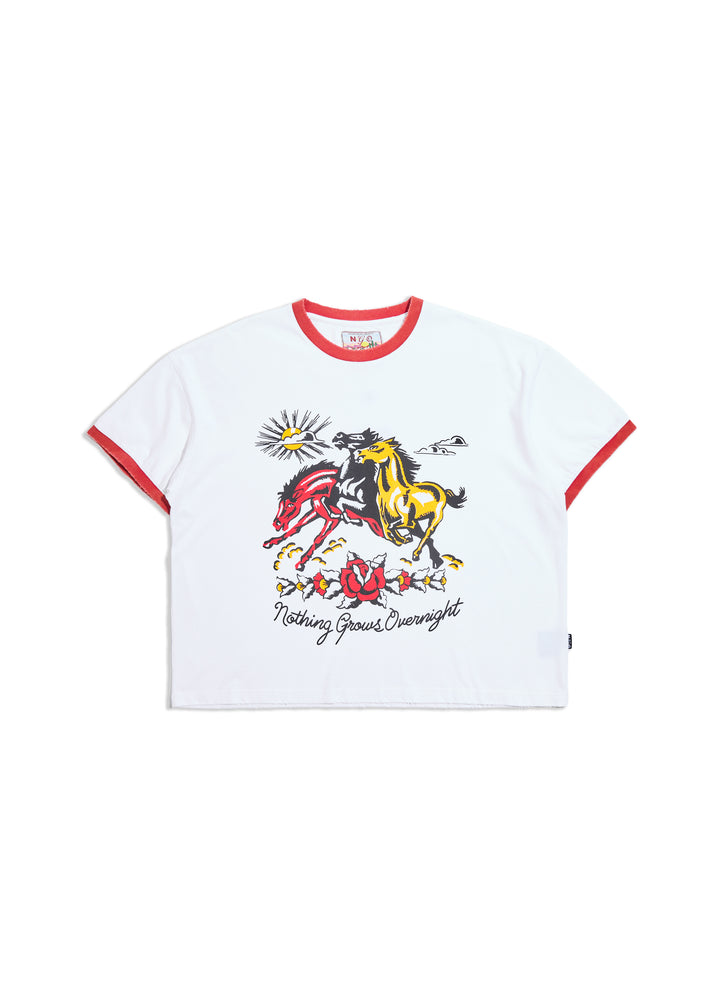 Sky Horse Ringer Tee (White)