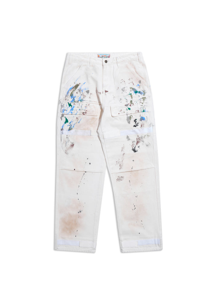 Strapped Painter Pant (White)