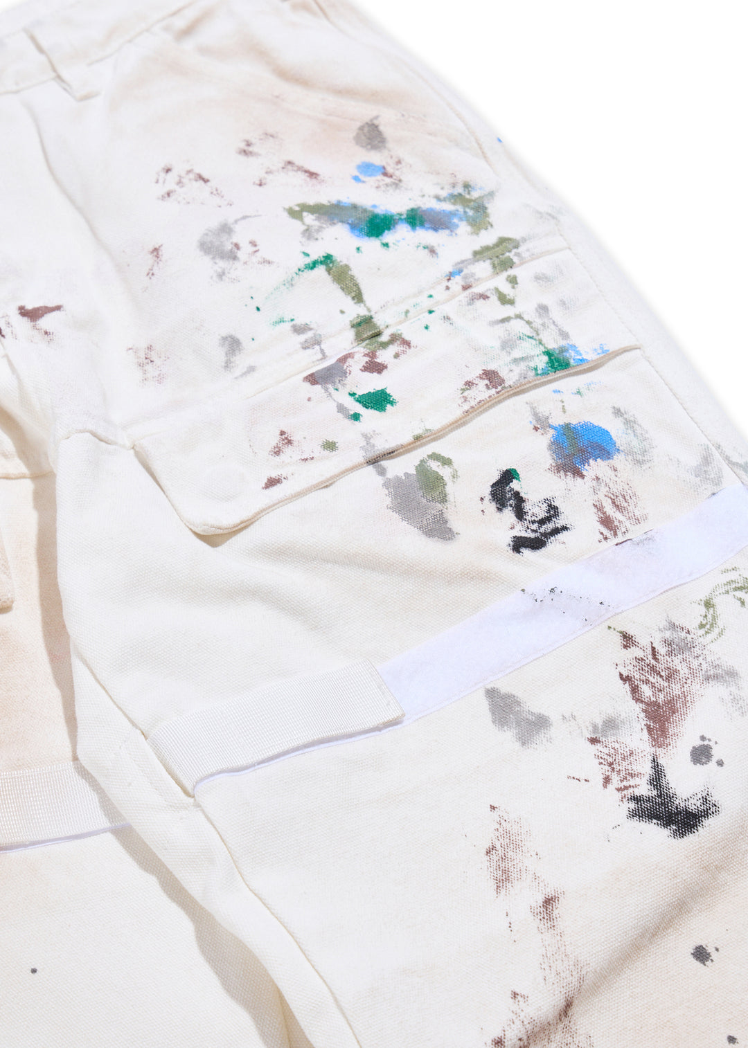 Strapped Painter Pant (White)