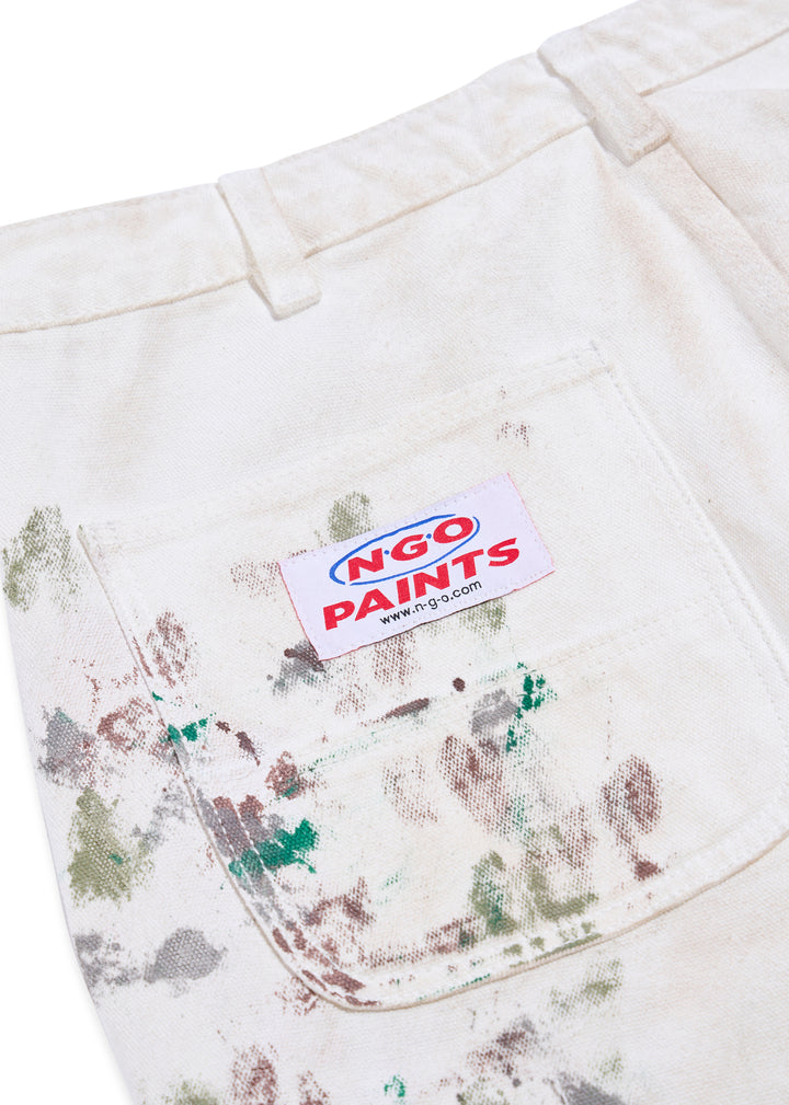 Strapped Painter Pant (White)