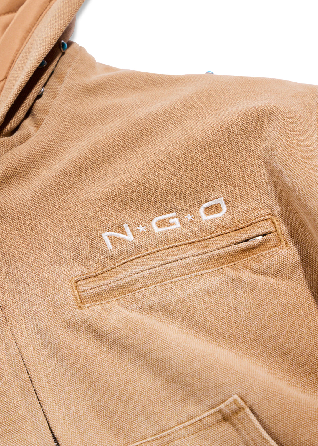 Turquoise Hooded Jacket (Light Brown)