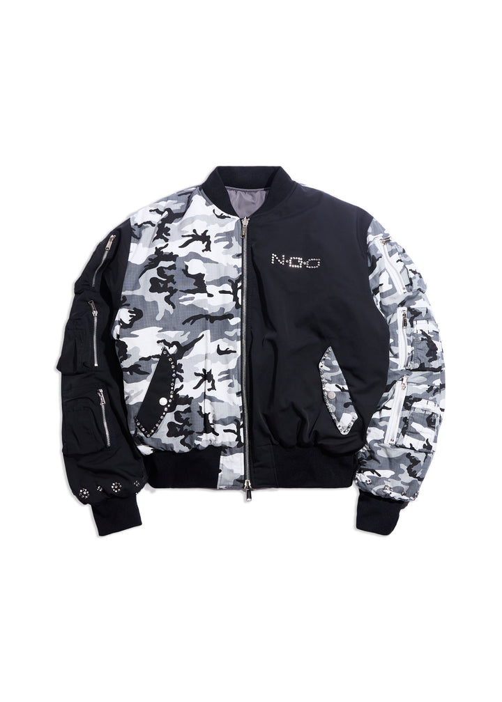 Studded Bomber Jacket (Black)