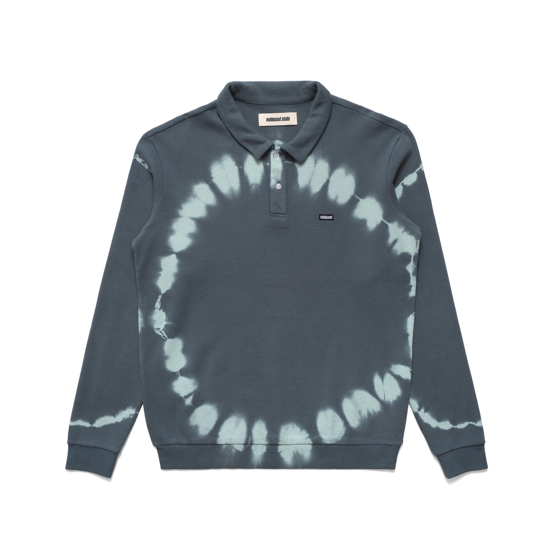 Mini Metal Logo Longsleeve Thermal Polo (Marine)