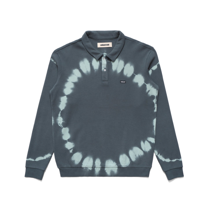 Mini Metal Logo Longsleeve Thermal Polo (Marine)