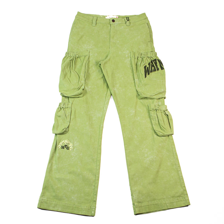 Twill Cargo Wide Leg (Green)