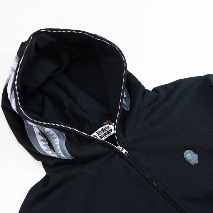 Ape Head One Point Shark Zip Hoodie (Black)