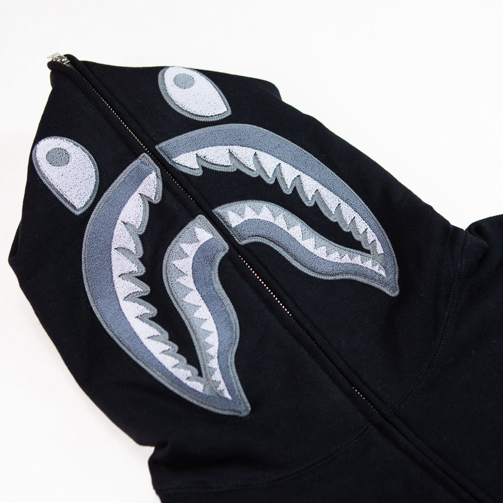 Ape Head One Point Shark Zip Hoodie (Black)