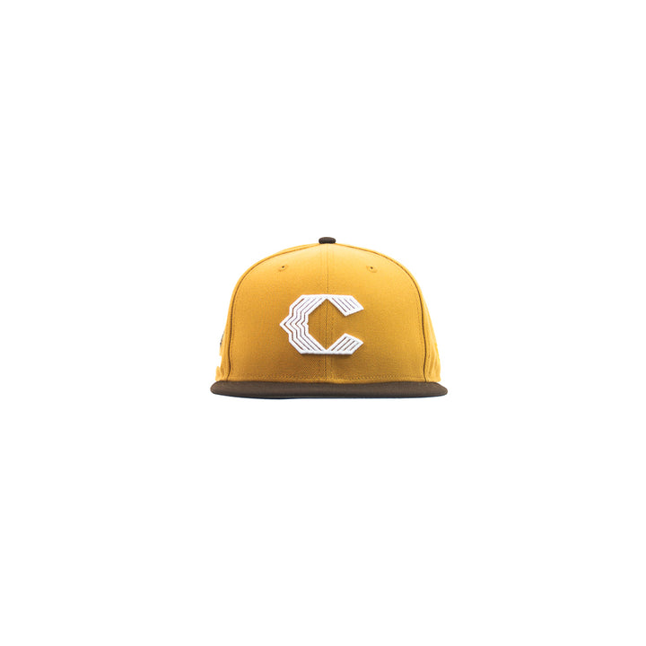 Cincinnati Reds City Connect Fitted Cap (Peanut Butter Tan/Burnt Wood)