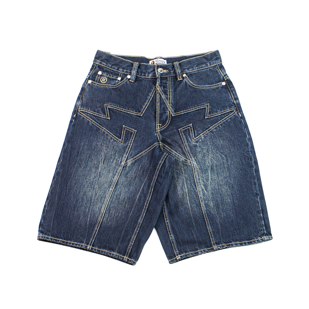 Bape Sta Patch 13 Oz Relaxed Fit Denim Shorts