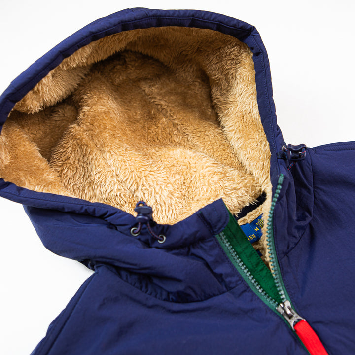 Mixed Sherpa Fleece Half Zip Jacket (Camel)