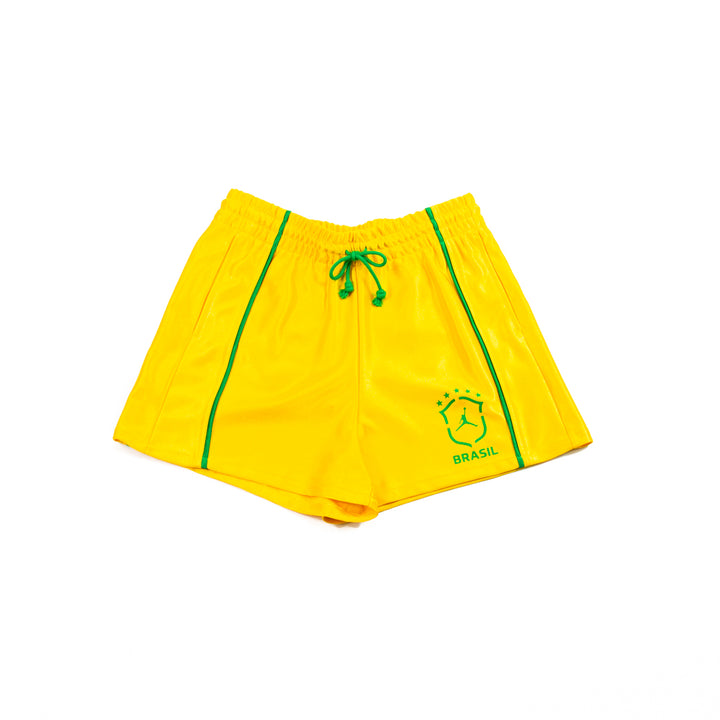 Jordan Brooklyn Women's Knit Brazil Shorts (Varsity Maize/Lucky Green)