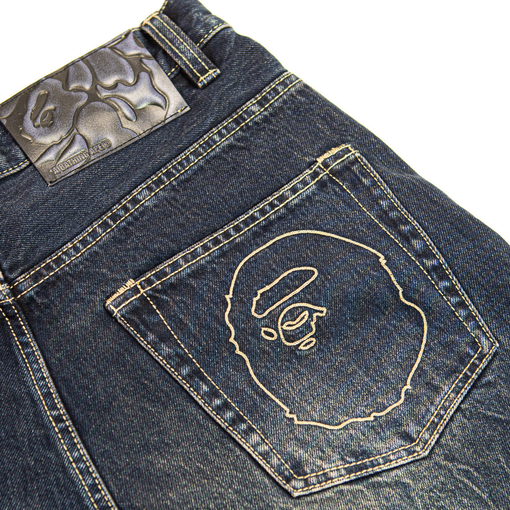 Bape Sta Patch 13 Oz Relaxed Fit Denim Shorts