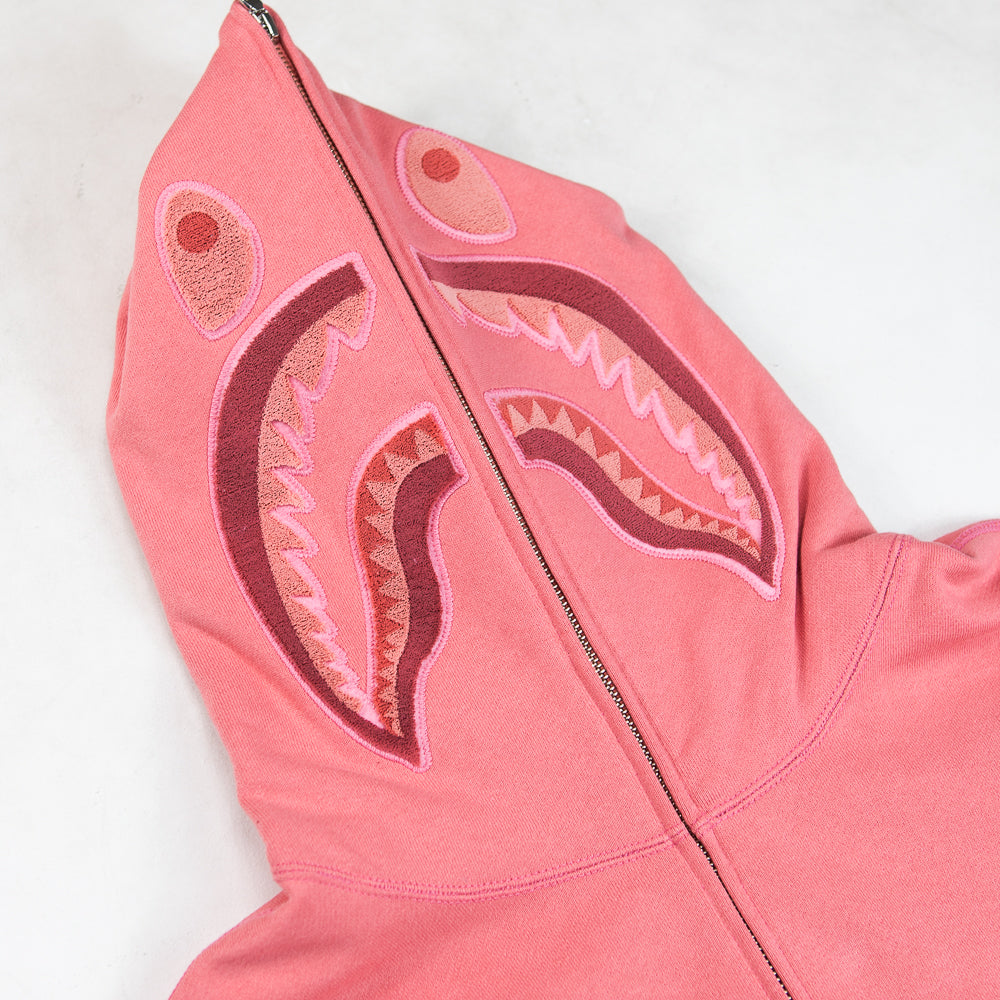 Ape Head One Point Shark Zip Hoodie (Pink)