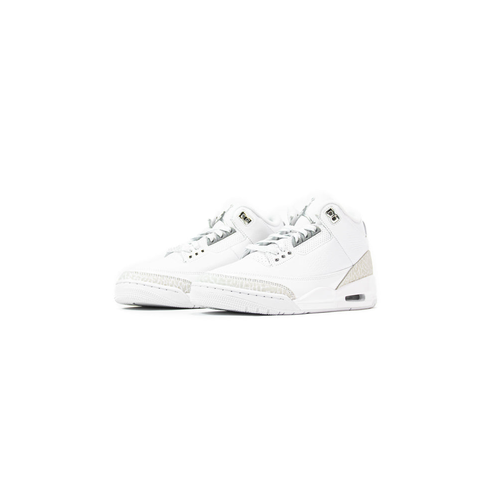 Air Jordan 3 Retro (White/Metallic Silver-White)
