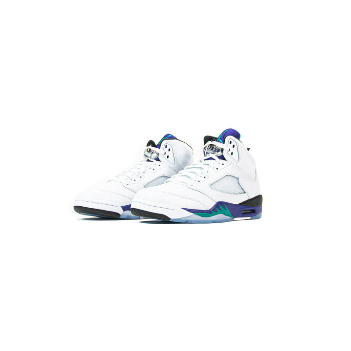 Air Jordan 5 Retro (White/New Emerald-Grape Ice)