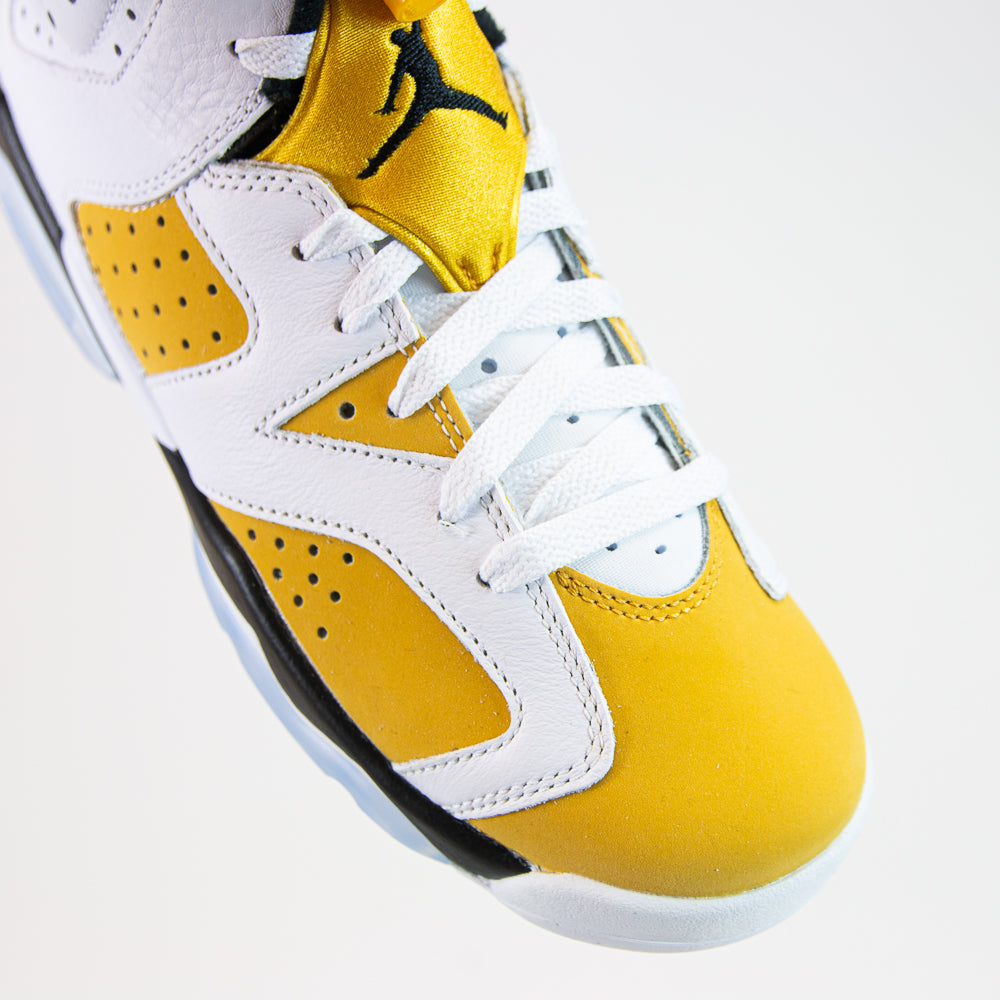 Air Jordan 6 Retro (GS) (White/Yellow Ochre-Black)